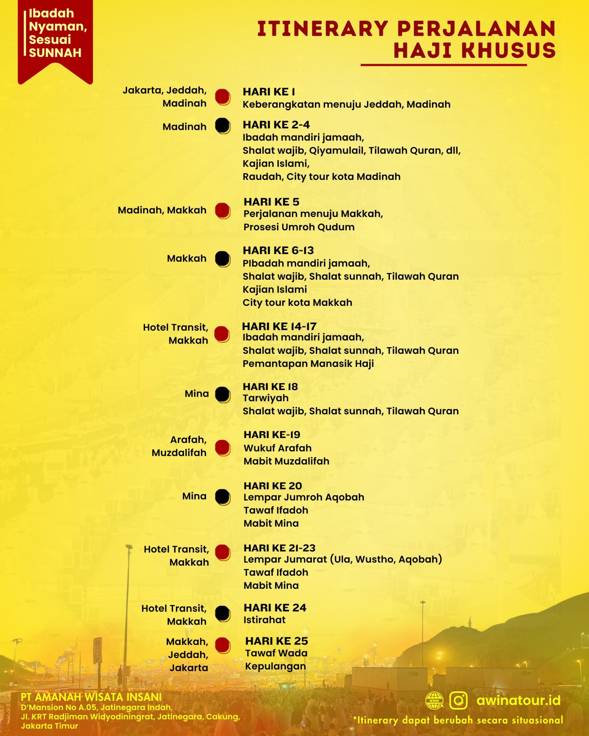 Itinerary Haji Khusus