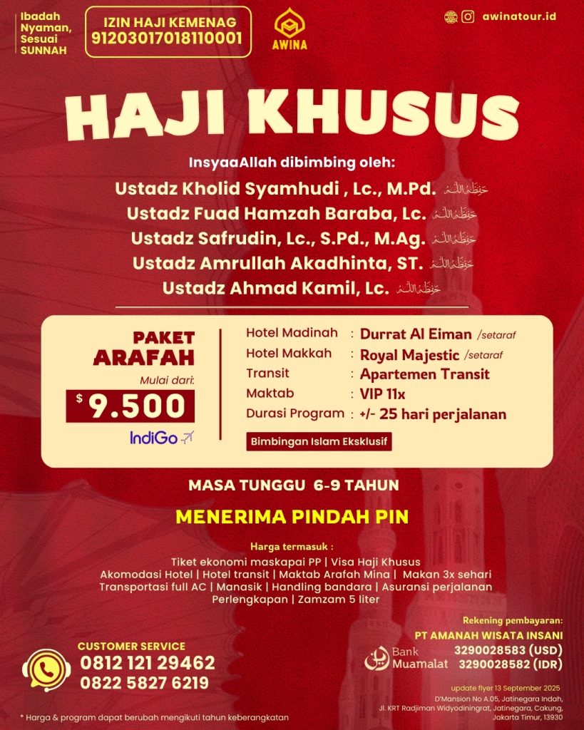 Haji Khusus Paket Arafah