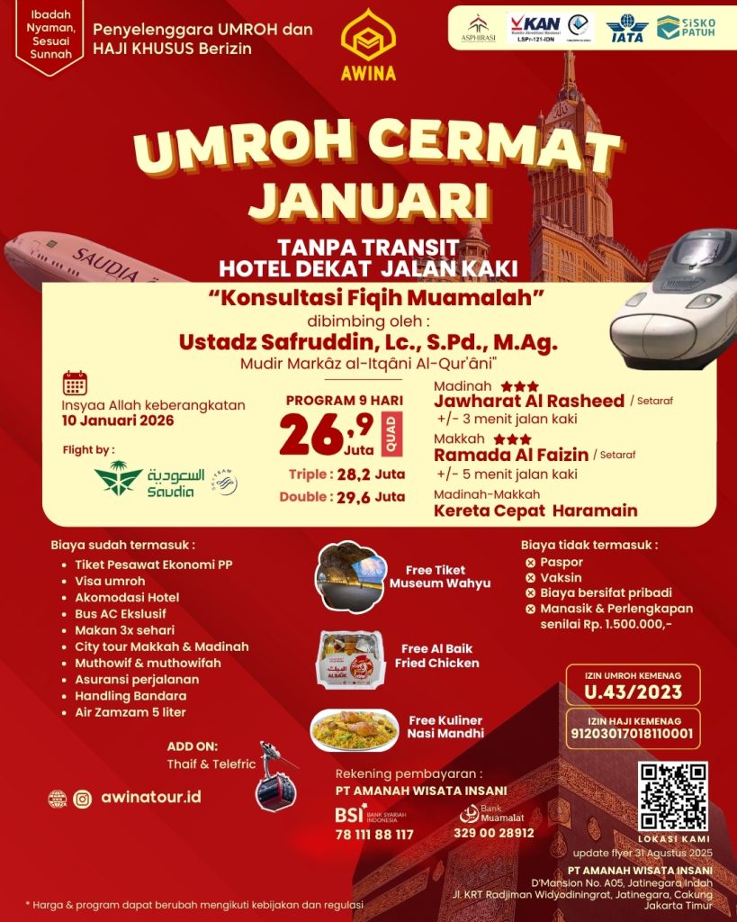 Umroh Cermat 10 Januari 2026 AWINA
