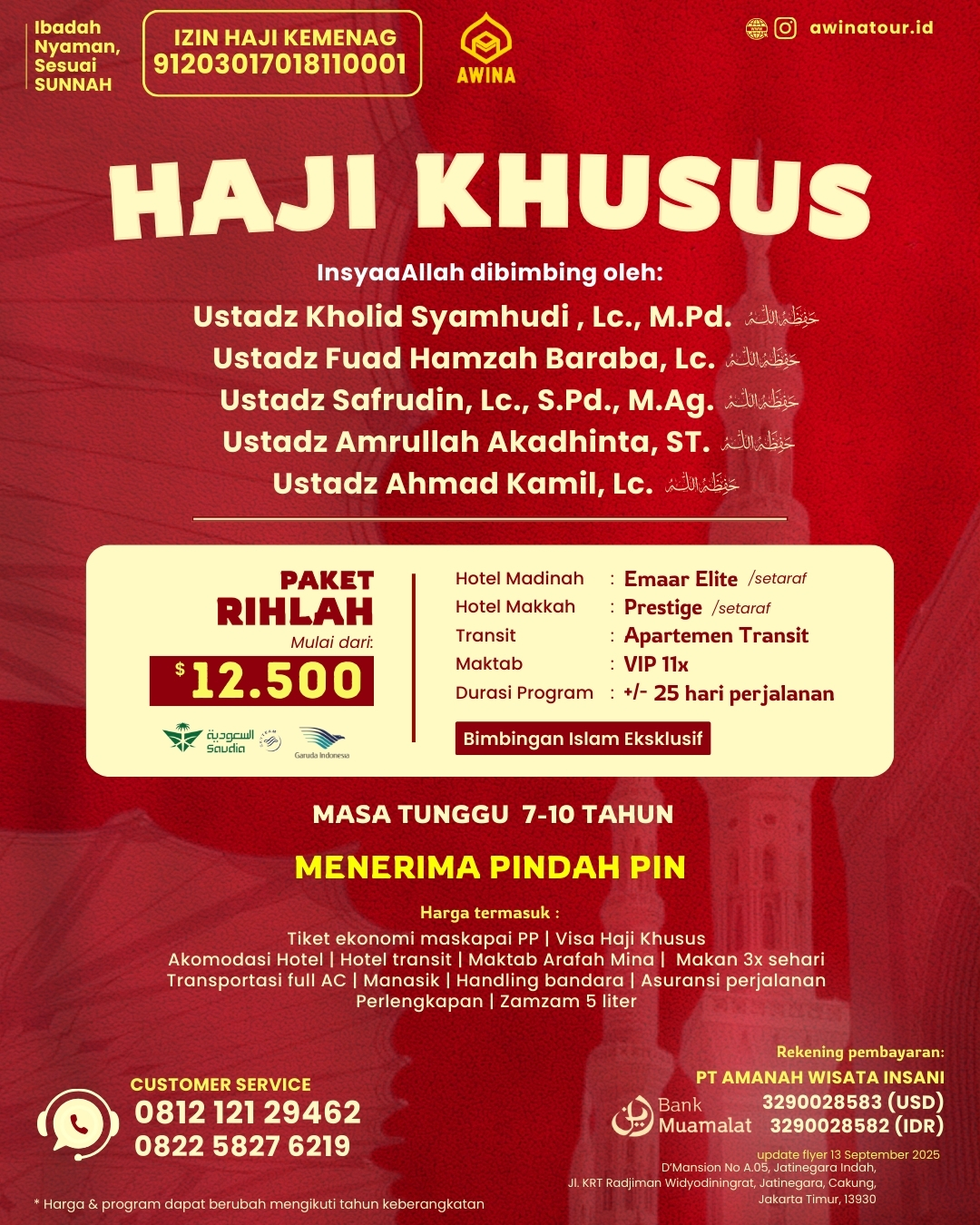Haji Khusus AWINA Paket RIHLAH
