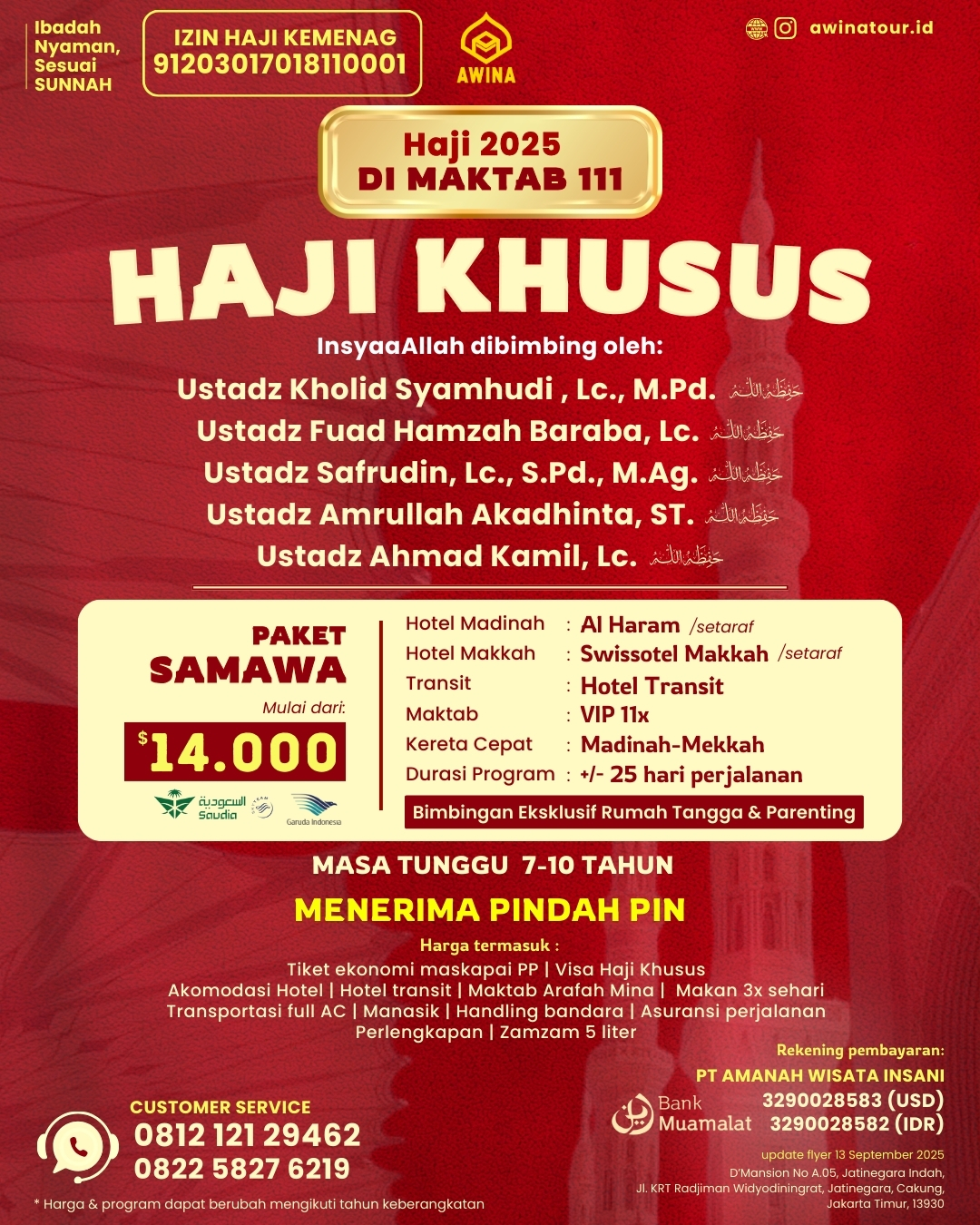 Haji Khusus AWINA Paket SAMAWA