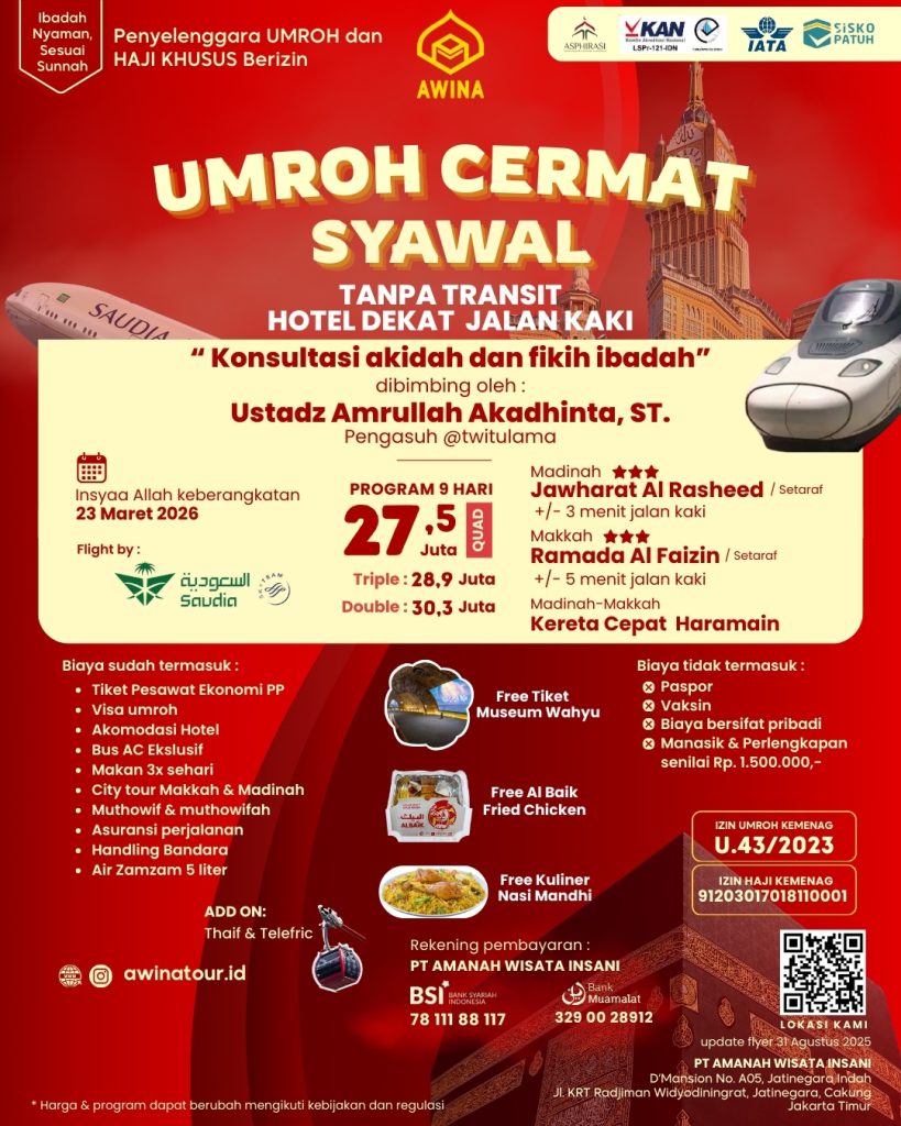 Umroh Cermat Syawal 1447 H AWINA