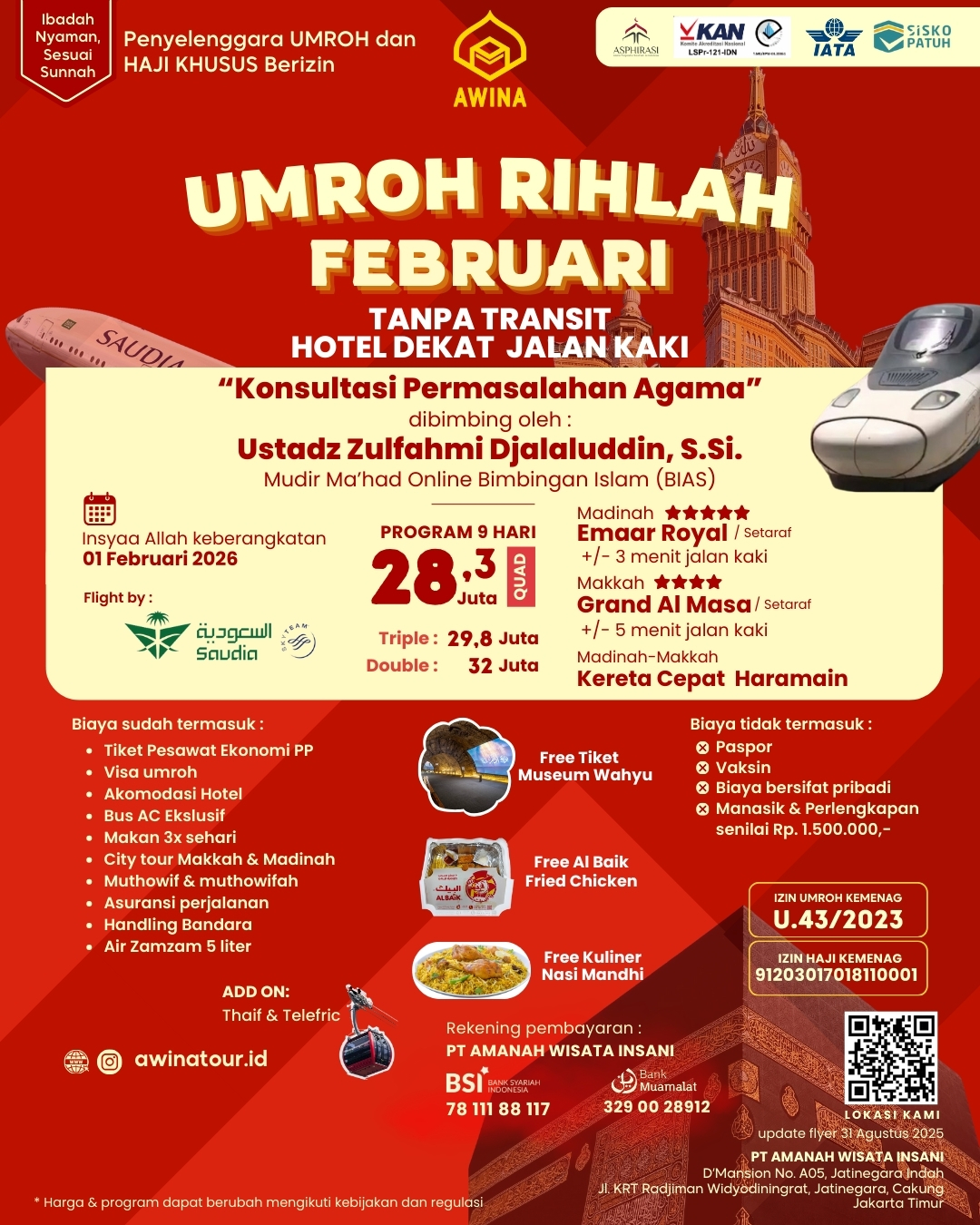 Umroh Rihlah 01 Februari 2026 AWINA
