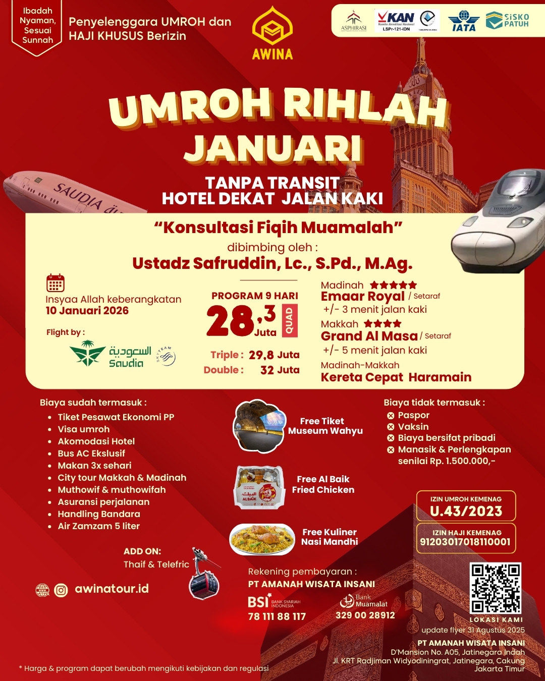 Flyer Umroh Rihlah Januari 2026 AWINA