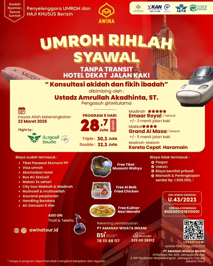 Umroh Rihlah Syawal 1447 H AWINA