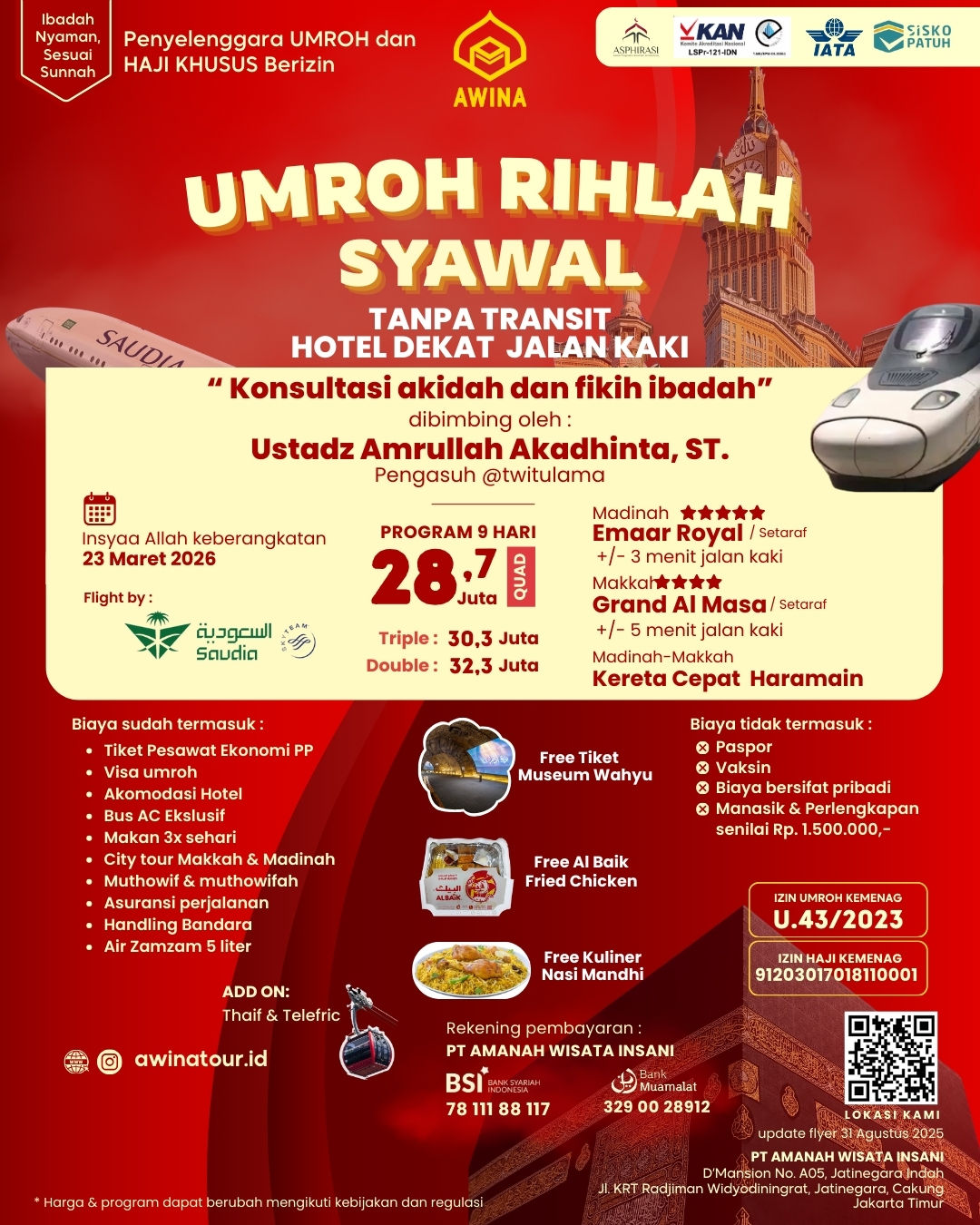 Umroh Rihlah Syawal 1447 H AWINA