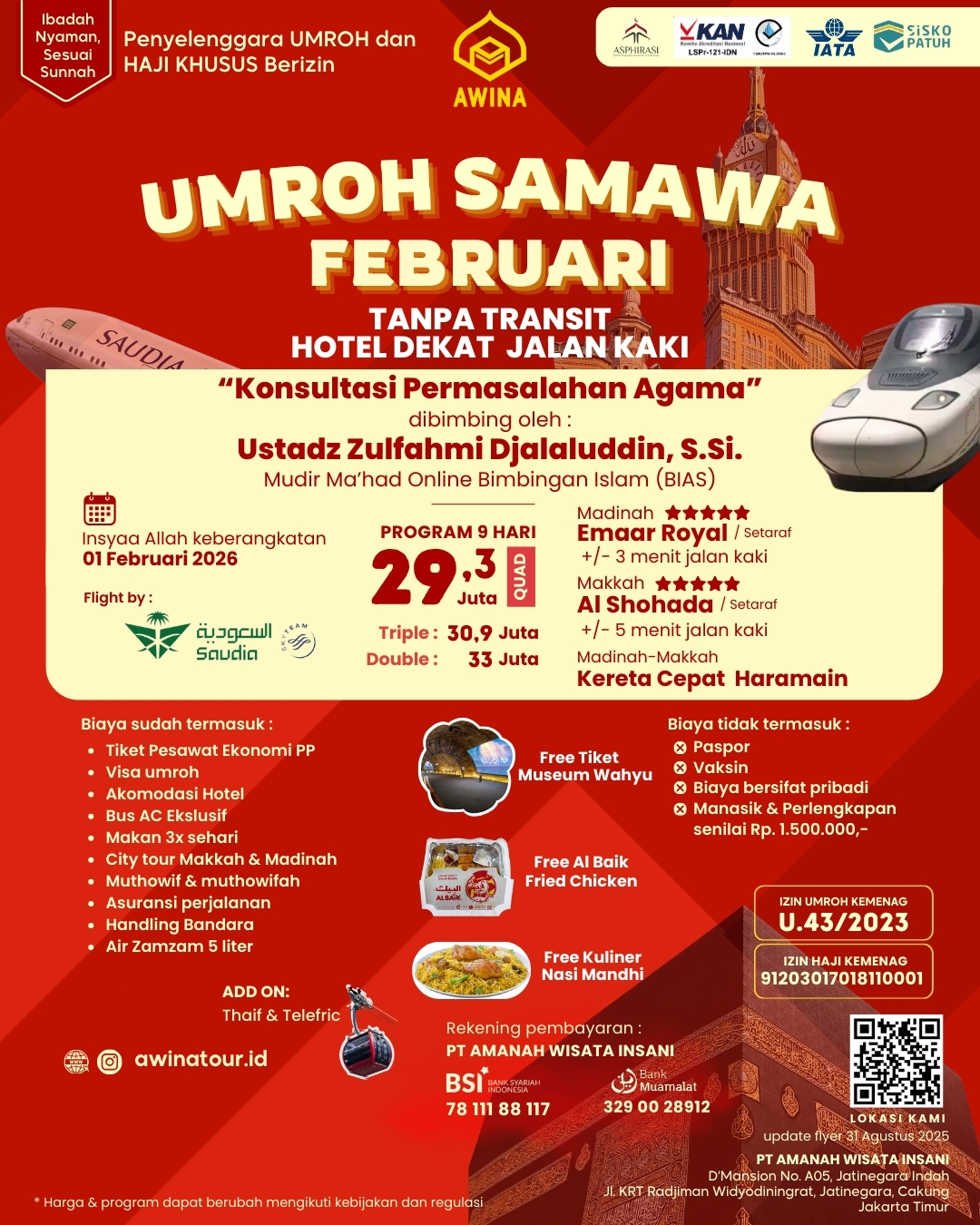 Umroh Samawa 01 Februari 2026 AWINA
