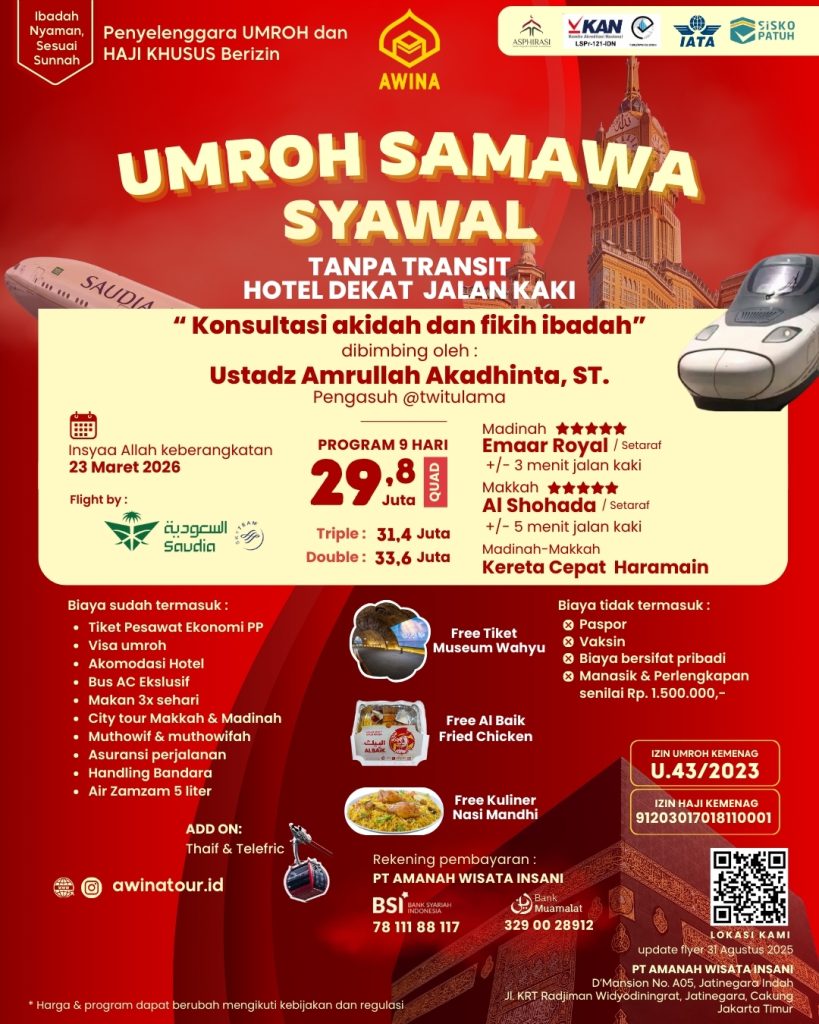 Umroh Samawa Syawal 1447 H AWINA