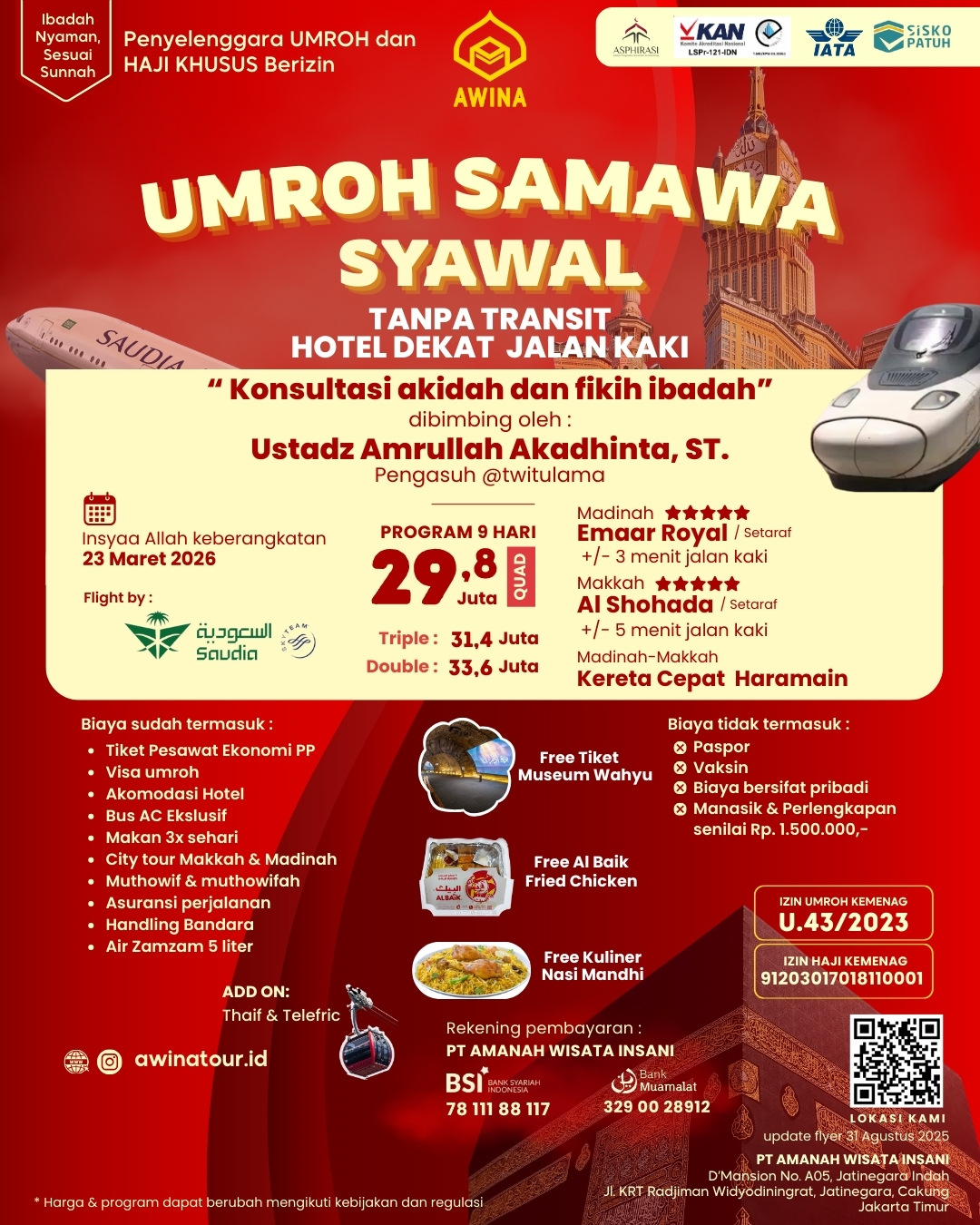 Umroh Samawa Syawal 1447 H AWINA