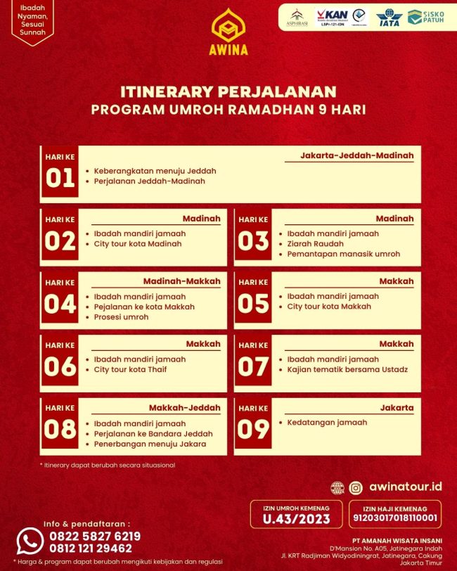 Itinerary Umroh Ramadhan